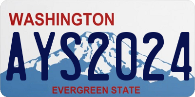 WA license plate AYS2024