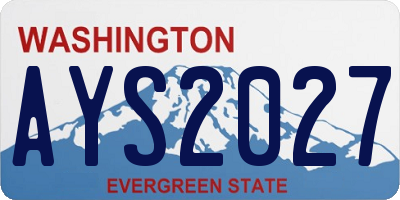 WA license plate AYS2027