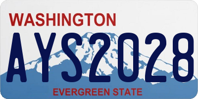 WA license plate AYS2028