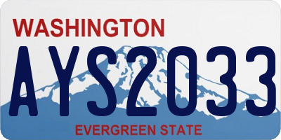 WA license plate AYS2033