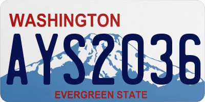WA license plate AYS2036