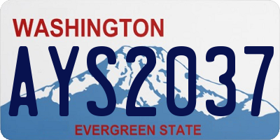 WA license plate AYS2037