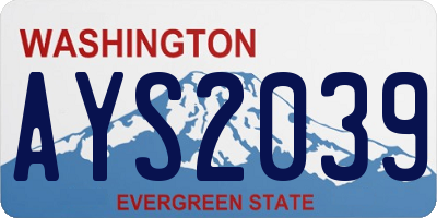 WA license plate AYS2039