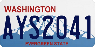 WA license plate AYS2041