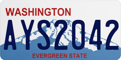 WA license plate AYS2042