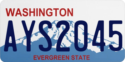 WA license plate AYS2045