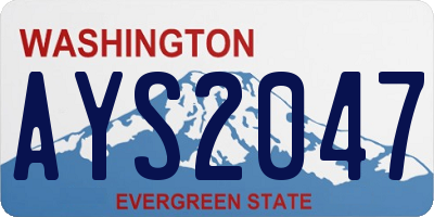 WA license plate AYS2047