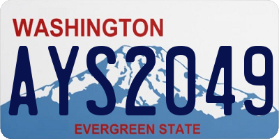 WA license plate AYS2049