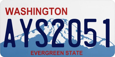 WA license plate AYS2051