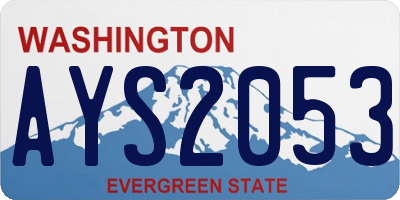 WA license plate AYS2053