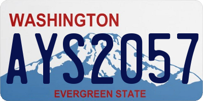 WA license plate AYS2057