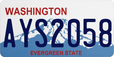 WA license plate AYS2058