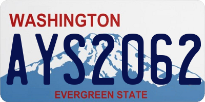 WA license plate AYS2062