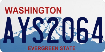 WA license plate AYS2064