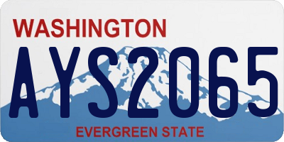 WA license plate AYS2065