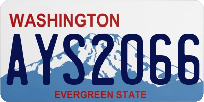 WA license plate AYS2066