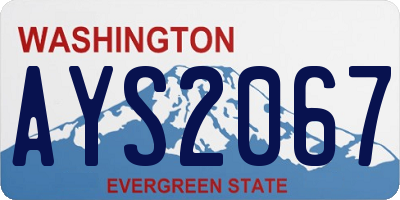 WA license plate AYS2067