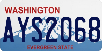 WA license plate AYS2068