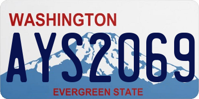 WA license plate AYS2069