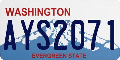 WA license plate AYS2071