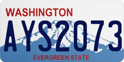 WA license plate AYS2073