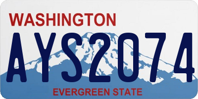 WA license plate AYS2074