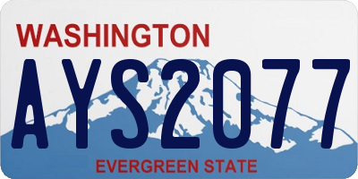 WA license plate AYS2077