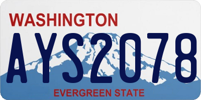 WA license plate AYS2078