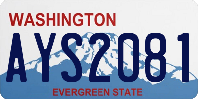 WA license plate AYS2081