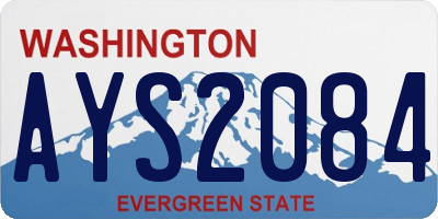 WA license plate AYS2084