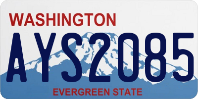 WA license plate AYS2085