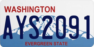 WA license plate AYS2091