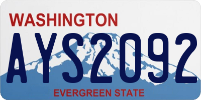 WA license plate AYS2092