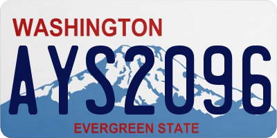 WA license plate AYS2096