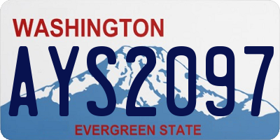 WA license plate AYS2097