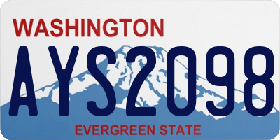 WA license plate AYS2098