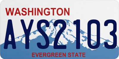 WA license plate AYS2103