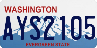 WA license plate AYS2105