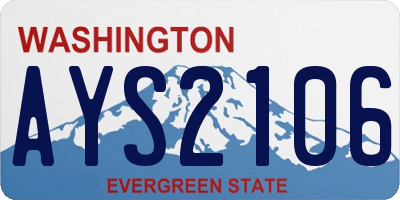WA license plate AYS2106
