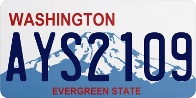 WA license plate AYS2109