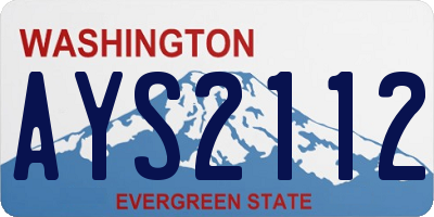 WA license plate AYS2112