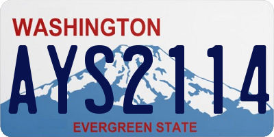 WA license plate AYS2114