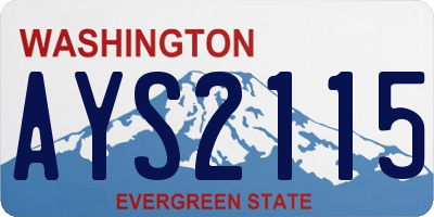 WA license plate AYS2115