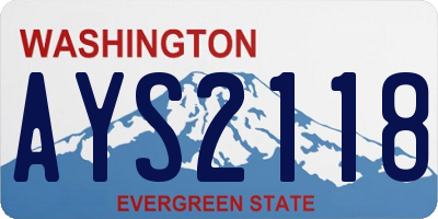WA license plate AYS2118