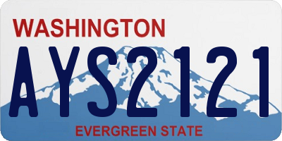 WA license plate AYS2121