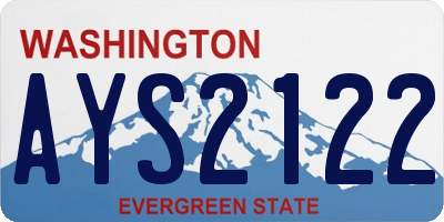 WA license plate AYS2122