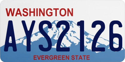 WA license plate AYS2126
