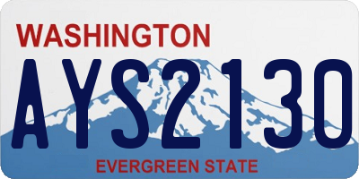 WA license plate AYS2130