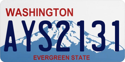 WA license plate AYS2131