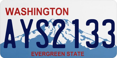 WA license plate AYS2133